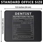 Dentist Nutritional Facts Mouse Pad - Gag Birthday Dentist Gifts for Men/Women - Appreciation Gifts for Dental Hygienist - Funny Mouse Mat 9.5 Inch