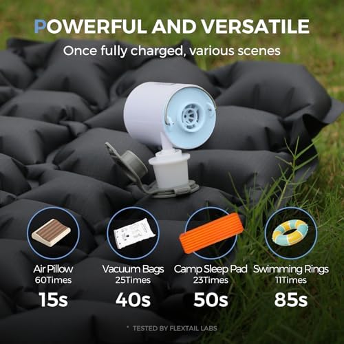 FLEXTAILGEAR Portable Air Pump for Inflatables, 2.82oz Classic Tiny Air Pump, Rechargeable Electric Air Pump to Inflate Deflate for Camping Gear Pool Floats Air Mattress Vacuum Storage Bags