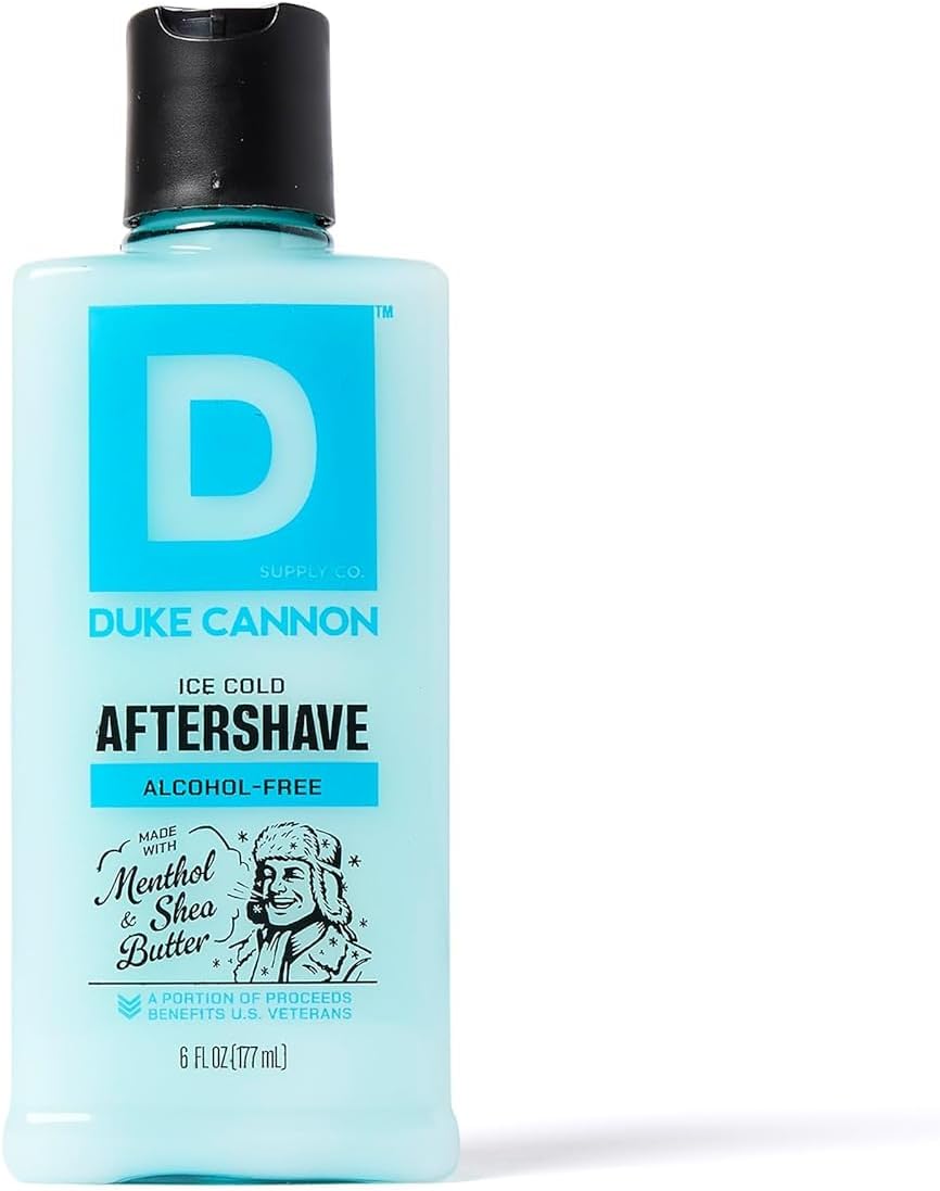 Duke Cannon Ice Cold Cooling After Shave Balm for Men - 6 fl oz - Alcohol-Free Post-Shave Balm for Men - Made with Menthol & Shea Butter