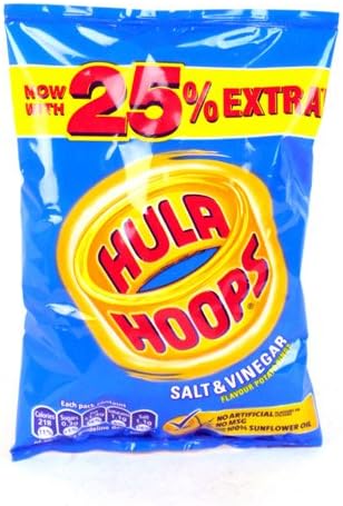 Salt & Vinegar Hula Hoops 34g Bags (Box of 48 Bulk buy)