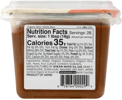 Japanese Hikarii Organic White Miso Paste Gluten Free 14.1 oz
