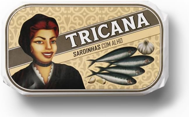 Tricana - Portuguese Whole Sardines with Garlic - 4.23oz / 120gr (Pack of 5 cans)