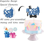 Maicaiffe Boss Boy Cake Topper, Boy 1st Birthday - Baby Shower - Gender Reveal Party Cake Decorations Black Glitter