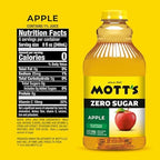 Mott's Zero Sugar Apple Juice Drink, 64 fl oz Bottle (Pack of 8), Apple Flavor, Excellent Source of Vitamin C