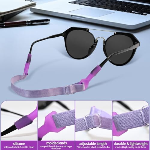 5 Pcs Adjustable Eyeglass Straps Anti-Slip Eyewear String Lanyard Retainers Sunglasses Eyeglasses for Men Women Kids