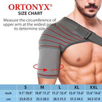 ORTONYX Shoulder Stability Brace Compression Sleeve for Rotator Cuff Support, Injury Prevention, Dislocated AC Joint, Labrum Tear, Frozen Shoulder Pain, Sprain, Soreness, Bursitis/XL