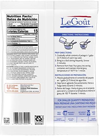 LeGout Beef Instant Gravy Mix No Artificial Flavors, 0g Trans Fat, 12 Ounce (Pack of 8)