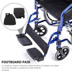 Universal Wheelchair Footplates Sturdy Elevating Pedal Replacement Legrest for Elderly Disabled Patients Easy Install Heavy Duty Footrest Accessory 8.07X6.10X1.57In