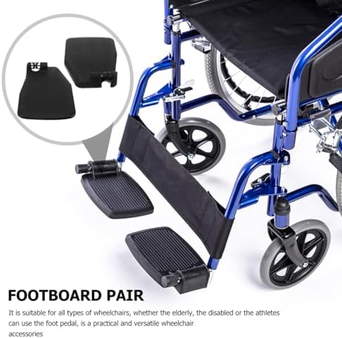 Universal Wheelchair Footplates Sturdy Elevating Pedal Replacement Legrest for Elderly Disabled Patients Easy Install Heavy Duty Footrest Accessory 8.07X6.10X1.57In