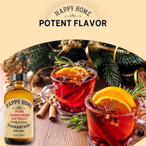 Happy Home Pure Cinnamon Extract, Gluten-Free, Kosher, 4 fl oz