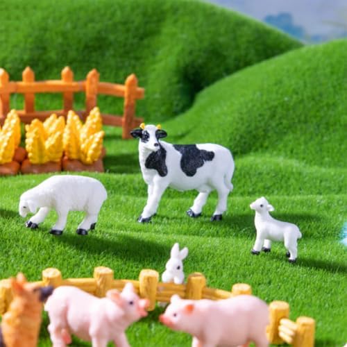 MAOMIA 40 Pcs Miniature Sheep Figurines Easter Cake Toppers, Mini Sheep DIY Craft Plant Pot Fairy Garden Landscape Decor Ornament