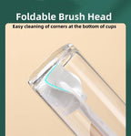 5 in 1 Detachable Multi-Functional Cup Bottle Cleaning Brush Set, Portable Long Handle Bottle Cleaner for Washing Narrow Neck Cup, Spout/Lid Cleaner Brushes