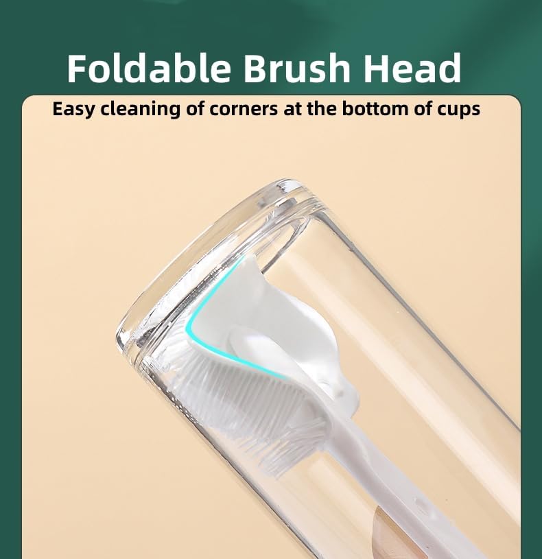 5 in 1 Detachable Multi-Functional Cup Bottle Cleaning Brush Set, Portable Long Handle Bottle Cleaner for Washing Narrow Neck Cup, Spout/Lid Cleaner Brushes