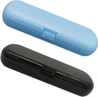 Hovesty 2 Pcs Electric Toothbrush Travel Case, Portable Travel Toothbrush Holder for Electric Toothbrush Set (Blue and Black)