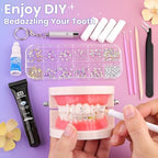DAZZLEBRITE Tooth Gem Kit, Tooth Gems Kit for Teeth, Beginners Starter Crystals Teeth Gem Jewelry for Women Men, Bedazzling Gems Kits with Pickup Tools.