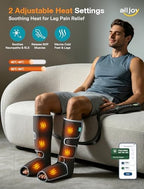 ALLJOY Leg Massager for Circulation and Pain Relief FSA, Father-s Day Gift-s for Dad Men Women, Leg Massager with Heat and Compression Helpful for Vericose Veins, Fatigue, Cramps, Swelling, Edema