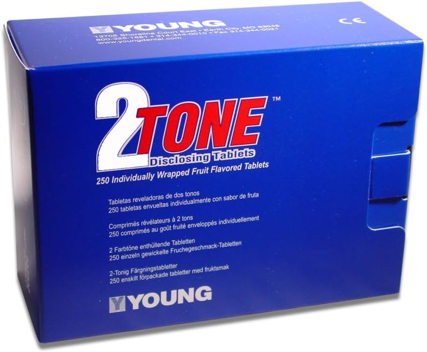 Young Dental 234225 2-Tone Disclosing Agent Tablets 250/Pk