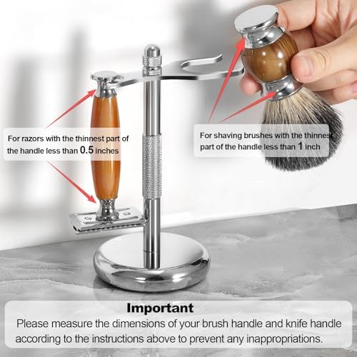 Safety Razor Holder Stand, Safety Razor Stand for Men, Razor and Shaving Brush Holder Stand, Metal Base for Added Stability and Long-Lasting Use