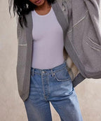 loveimgs Women Y2k Retro Open Front Hoodie Cardigan Sweatshirt Boyfriend Long Sleeve Hooded Patchwork Jackets Fall Outfit