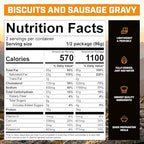 Peak Refuel Biscuits & Sausage Gravy | Freeze Dried Backpacking, Camping & Emergency Prep Food | 2 Servings Pouches