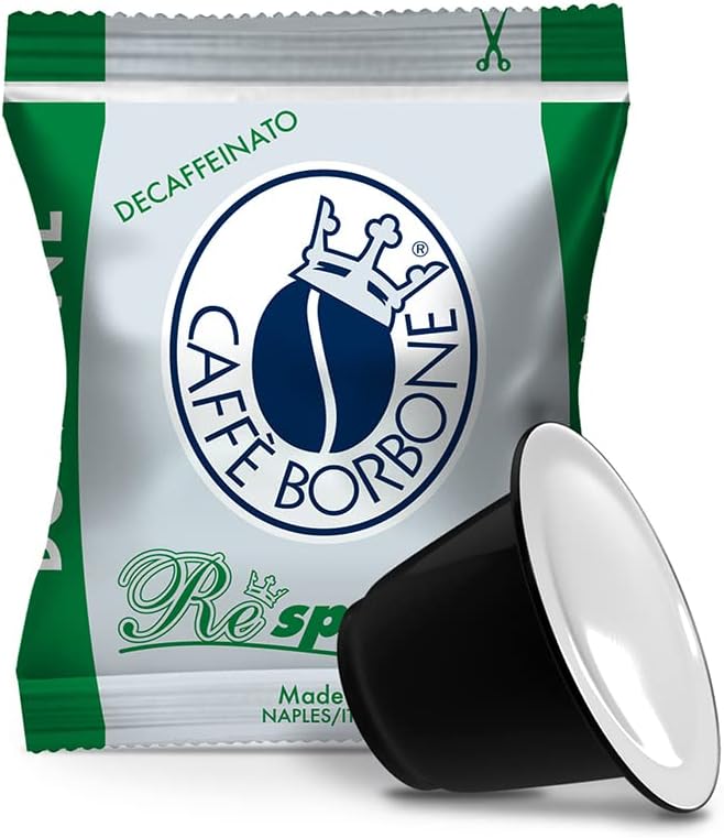 Caffè Borbone Green Blend Decaffeinated Nespresso Compatible Espresso Coffee Pods, 100 Count Espresso Pods