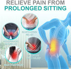 Seat Cushion for Office Chair, Car and Wheelchair Use, with Lumbar Support Pillow and Memory Foam Coccyx Cushion for Tailbone, Back, Sciatica, Ergonomic seat Cushion