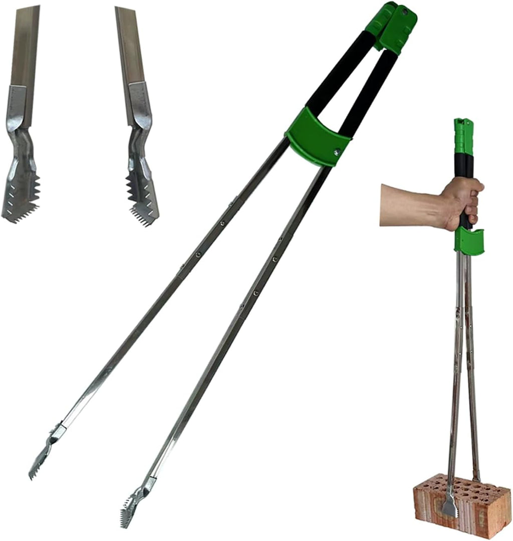 35'' Long Grabber Reacher Tool Heavy Duty, Trash Picker Upper Grabber, Garbage Pick up Sticks, 5.7'' Crocodile Mouth jaw Tested to Grip up to 6 lbs Bricks, Stainless Steel Body, Soft-Grip Handle