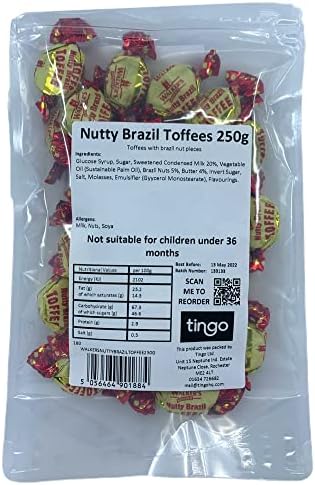 WALKERS NONSUCH TOFFEE Walker's Nonsuch Nutty Brazil Toffees 250g