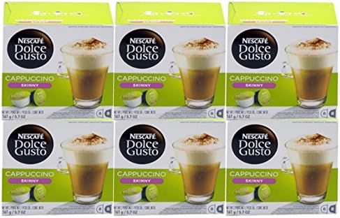 Dolce Gusto Skinny Cappuccino Capsules For The Dolce Gusto Machine By Nescafe (Case of 6 packages; 96 Capsules Total)