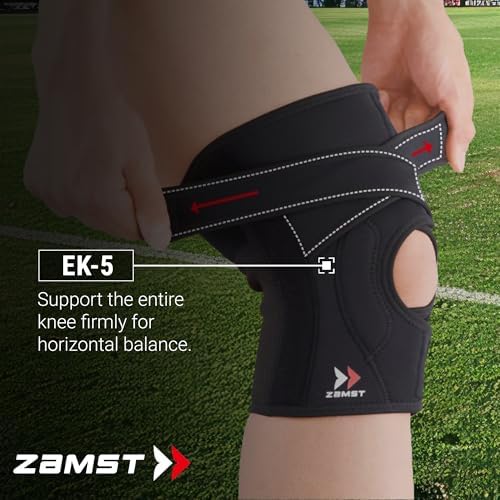 Zamst EK-5 Sports Knee Brace - Adjustable Compression Knee Brace for Men and Women with Lateral Stabilization for General Knee Support and Knee Pain Relief - Small
