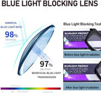 MMOWW 4 Pack Oversized Reading Glasses,Oprah Style Fashion Cute Readers for Women Blue Light Blocking +2.25