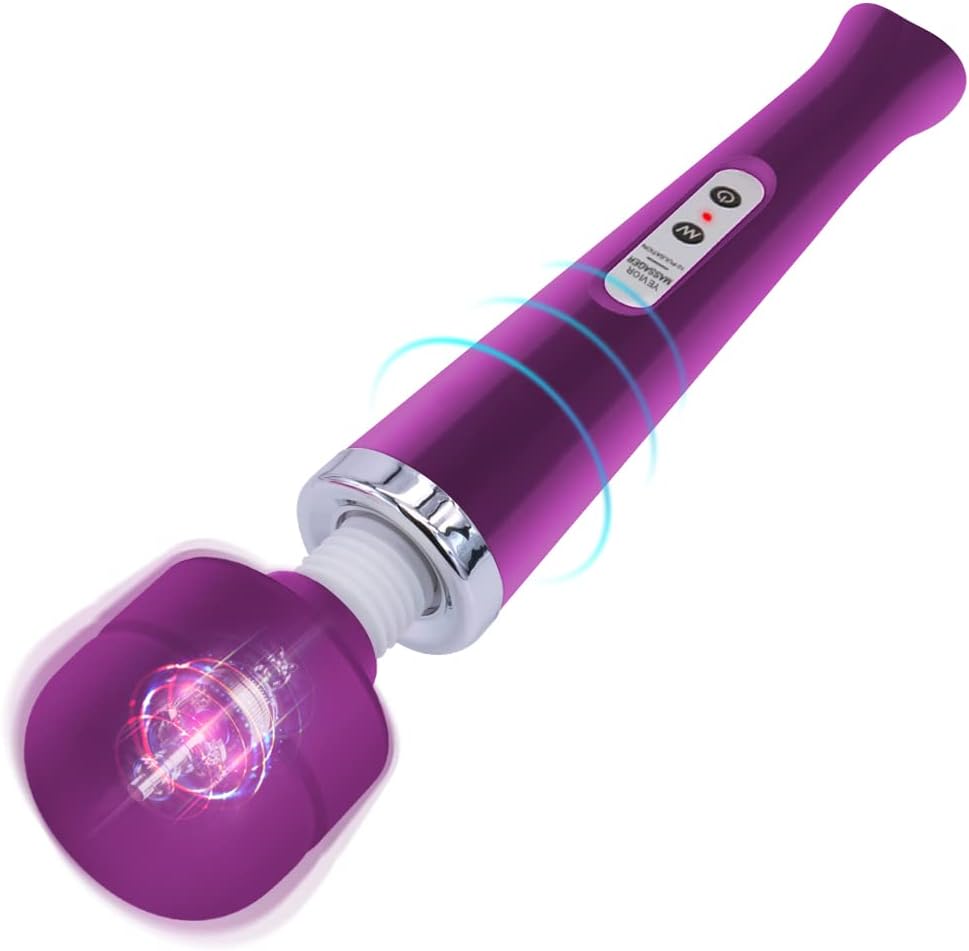 YEVIOR Cordless Personal Electric Massager with 10 Powerful Pulse Settings, Rechargeable Handheld Back Massager for Deep Muscles Pain Relief (Purple)