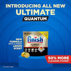 Finish Ultimate Quantum Dishwasher Pods, New & Improved Formula, Dishwasher Detergent Dish Soap, Removes Burnt-On & Dried-On Stain, Degreasing & Scrubbing Power, Lemon Scent, 21 Count