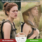 Mosquito Net Hat for Women Men - Sun Protection Hat with Foldable Mesh, Fishing & Hiking Hat with Ponytail for Beach, Safari