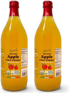 Food To Live Organic Apple Cider Vinegar, 1 L – Raw Italian Natural Vinegar with the Mother, Unfiltered, Unpasteurized, Non-GMO, Vegan, Glass Bottle (Pack of 2)