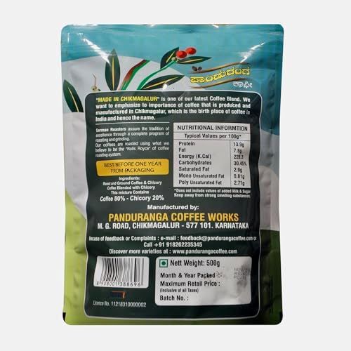 Panduranga Coffee Grand Aroma 500g + Made in Chikmagalur Filter Coffee Combo Medium Roast