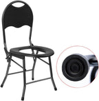 Pregnant Bath Stool Foldable Pregnant Women Commode Seat with Backrest, Disabled Old Man Shower Chair, Squat Pit Change Sitting Stool with Bucket/Lid