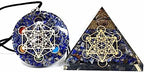 Metatron Grid Lapis Lazuli Orgone Pyramid & Metatron’s Cube Merkaba with 7 Chakra Crystals Orgone Pendant Positive Energy Generator Aura Cleansing Reiki Chakra Healing Yoga Meditation