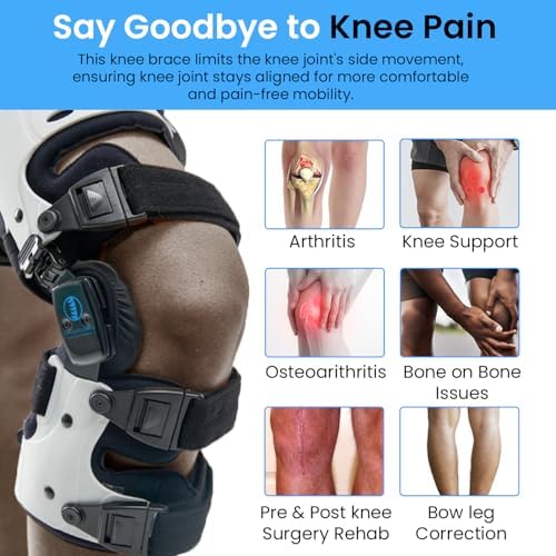 Comfyorthopedic Men & Women UPGRADED OA Unloader Knee Brace, Medial Arthritis Pain & Osteoarthritis Offloader, Best Bone on Bone Cartilage Joint Support L1851 L1843 Built-in Hex Key, Right