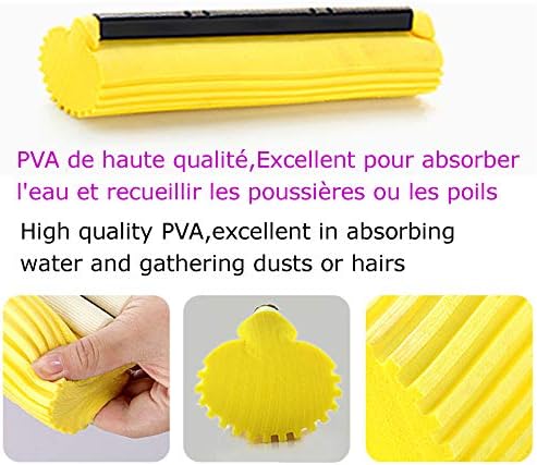 Sponge Roller Mop Head Refills,Pack of 3 Absorbent Sponge Pads Replacement,27cm(10.6")-Grey