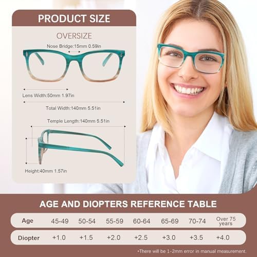 3 Pack Reading Glasses for Women Oprah Style Fashion Computer Readers +1.5