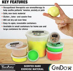 CanDo TheraPutty Scented Hand Exercise Putty for Rehabilitation, Exercises, Hand Therapy, Occupational Therapy, Apple Green Medium 5lb