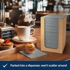 PAW - 100-Pack Disposable Linen-Feel Cocktail Napkins 4" x 4", Gray Premium Paper Napkins for Parties, Elegant Cloth-Like Beverage Napkins For Bars, Restaurants, Made in Europe