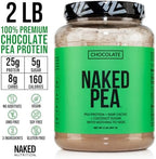 NAKED Chocolate Pea Protein Isolate from North American Farms, Only 3 Ingredients, Chocolate Vegan Protein, NSF Certified, Gluten-Free, Soy Free, GMO Free - 2LB