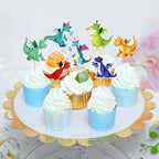 Ercadio 24 Pack Dragon Cupcake Toppers Lovely Dragon Cake Picks Lovely Dragon Cupcake Topper Dragon Cupcake Toppers Picks for Dragon Themed Party Kids Birthday Party Decor Supplies
