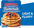 Krusteaz Light and Fluffy Buttermilk Complete Pancake Mix, Waffle and Pancake Mix, Just Add Water, 32 oz Box