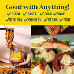 Homiah Sambal Chili Crunch, Shrimp, 6oz - Less Oil Low Sodium Gluten Free Non-GMO, Sambal Oelek Chili Paste, Shrimp Paste, Crispy Crunch Topping – Mild