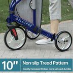 ELENKER 3 Wheel Walkers for Seniors, Three Wheeled Rollator with Storage Bag, Height Adjustable, Foldable, Narrow Rolling Walker, Blue