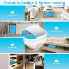 LeCuag Ionic Foot Bath Detox Machine, Foot Spa Machine for Home Use - Foot Bath Soak Tub with Heating Belt, Auto Countdown Timer & Includes 100 Disposable Ion Cleaning Liners