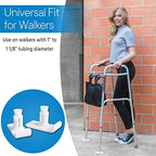 RMS Walker Glide Skis - Universal Fit for Most Walkers - Durable Coaster Gliders for Safety and Stability (1 Pair), Adult, White Color